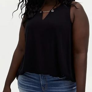 Torrid Size 0 Black Crepe Chain Front Tank
